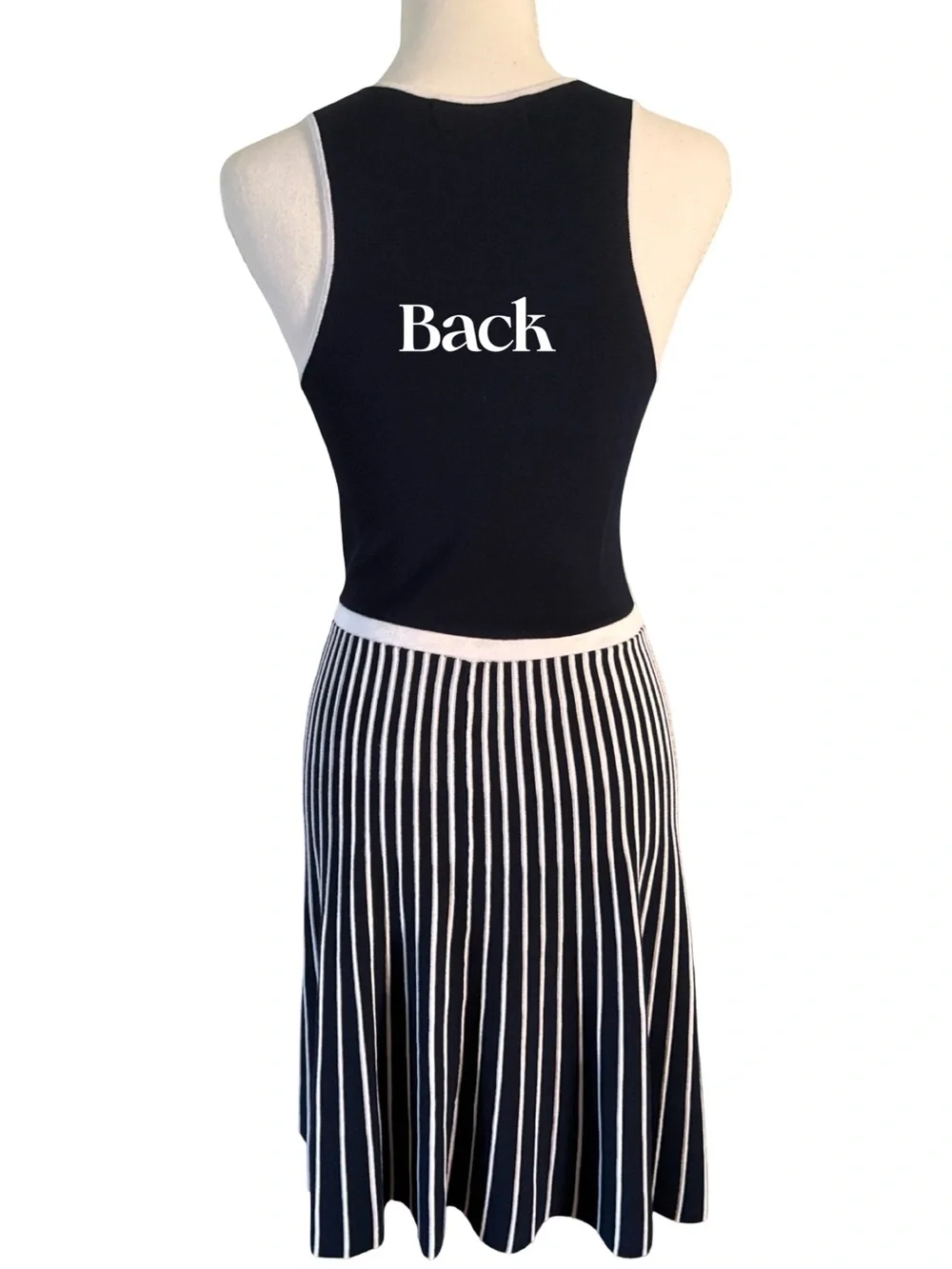 Banana Republic Classic Navy and White Striped Knit Fit & Flare Dress Size XS